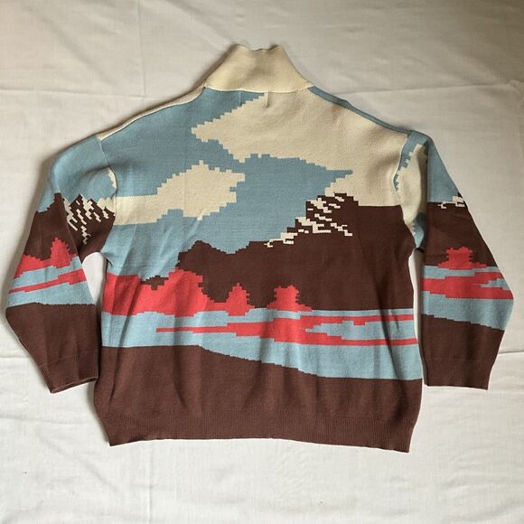 Compañía Women's Fantástica Sweater Mountain Print Jacquard Knit Medium - Picture 9 of 9